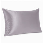 Hush Haven 100% Mulberry Silk Pillowcase with MOP Button (50x75 cm) - Silver Grey