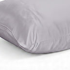 Hush Haven 100% Mulberry Silk Pillowcase with MOP Button (50x75 cm) - Silver Grey