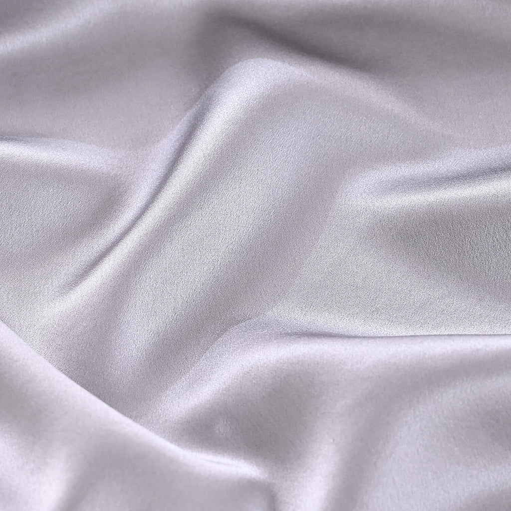 Hush Haven 100% Mulberry Silk Pillowcase with MOP Button (50x75 cm) - Silver Grey