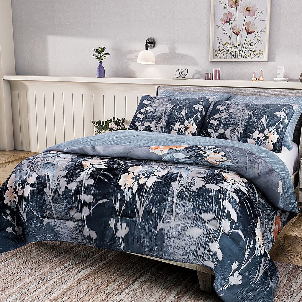 Hush Haven 3-Piece Comforter Set Inc. 1 comforter - 2 Pillowcases with 250 gsm Filling (UK Double) - Green