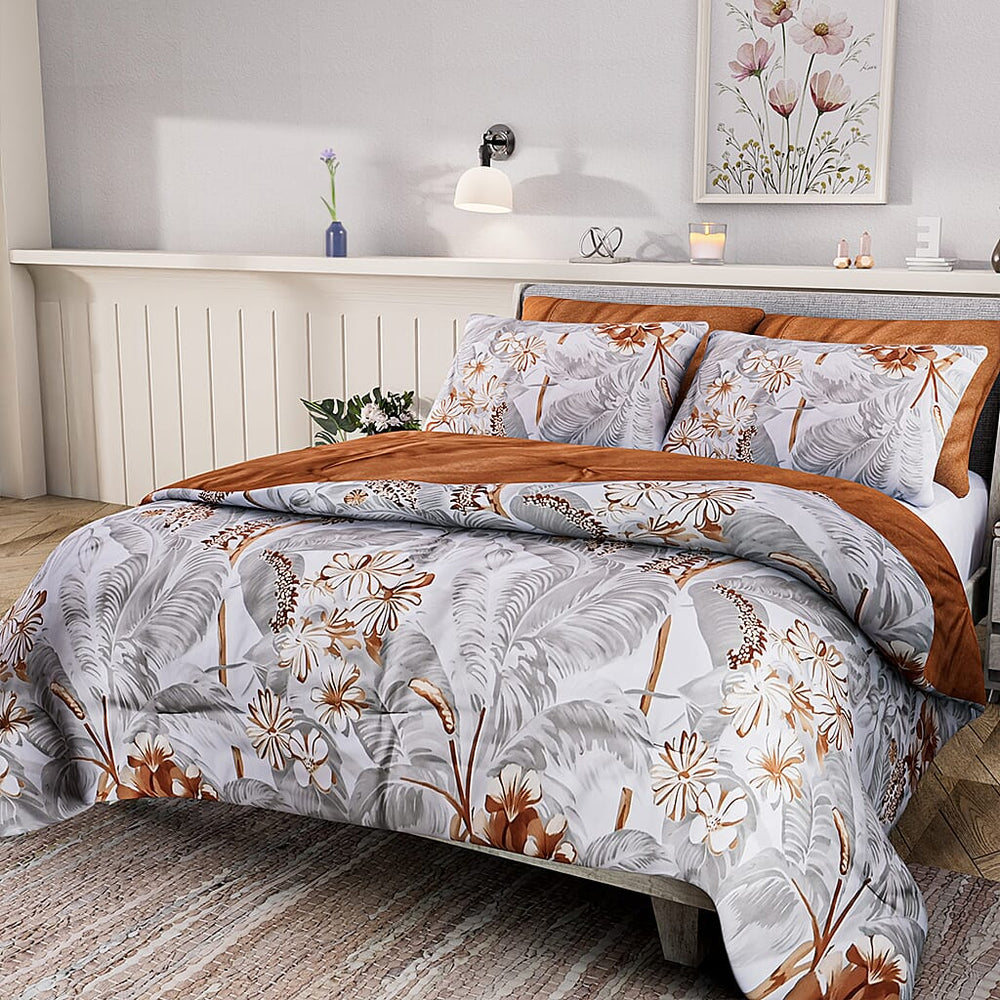 THE CLOSEOUT BUY - Hush Haven 3-Piece Comforter Set Inc. 1 comforter - 2 Pillowcases with 250 gsm Filling (UK Double) - Grey - SEASONS FIRST COMFORTER OFFER