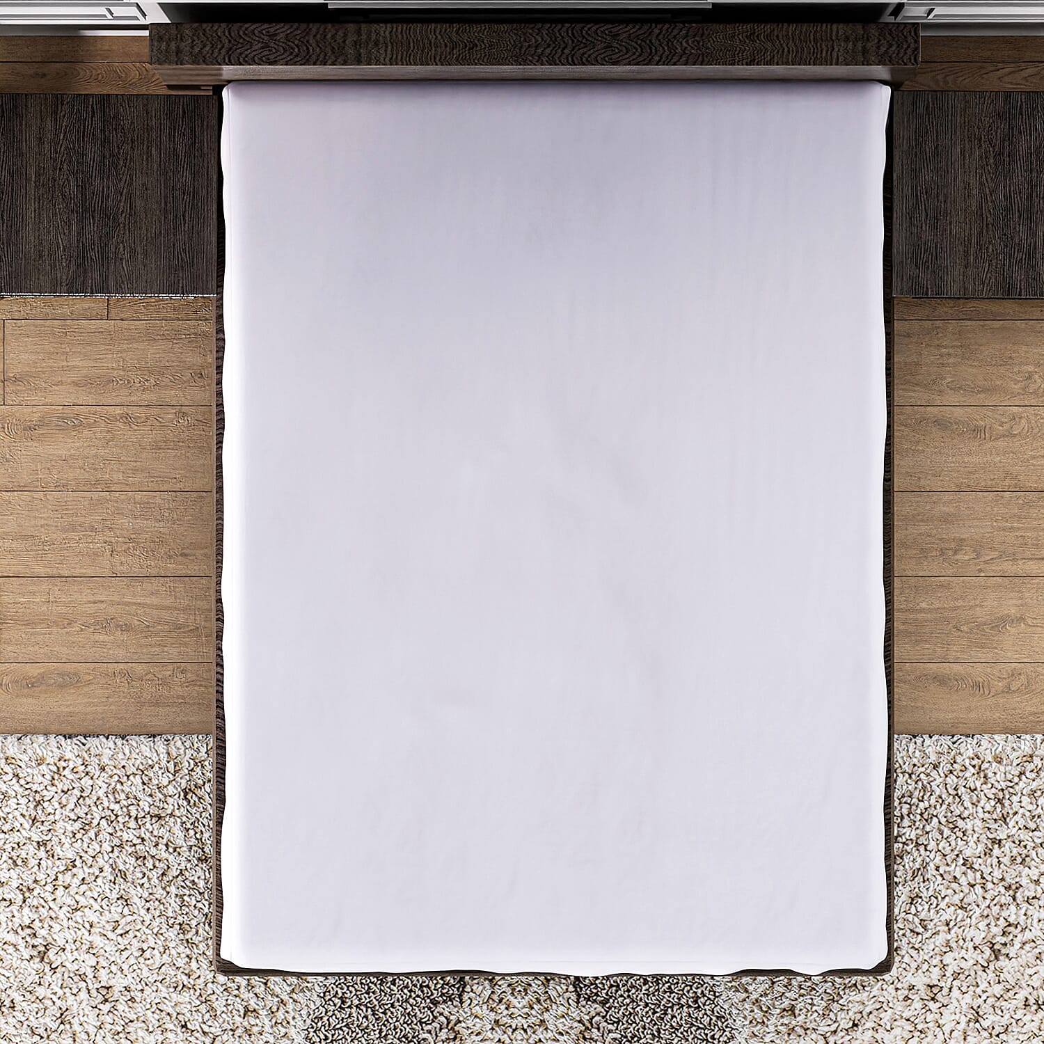 Hush Haven Tencel Waterproof Mattress Protector (Size 90 x190 cm) - White