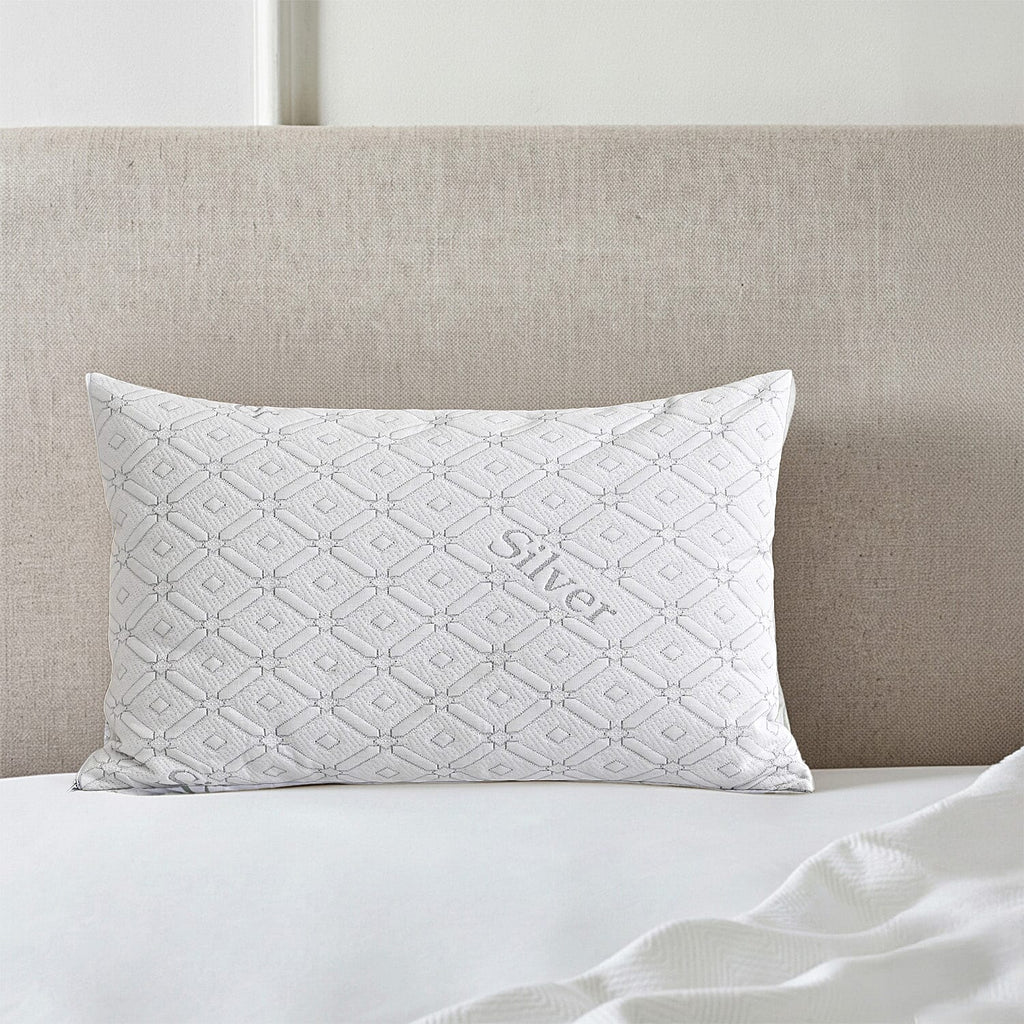 Pack of 2 - Hush Haven Silver thread Waterproof Pillow Protectors 220GSM - White