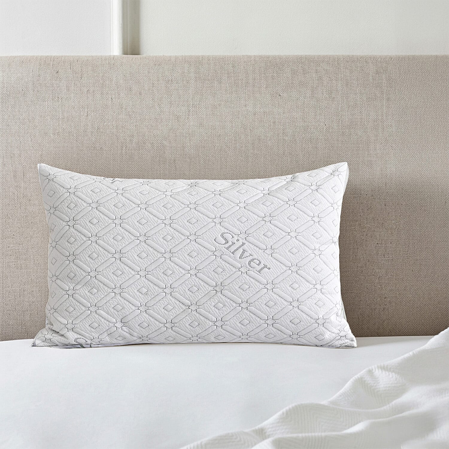 Pack of 2 - Hush Haven Silver thread Waterproof Pillow Protectors 220GSM - White