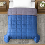 Hush Haven 7-Layer Weighted Reversible Blanket (150x200cm) - Navy - Grey