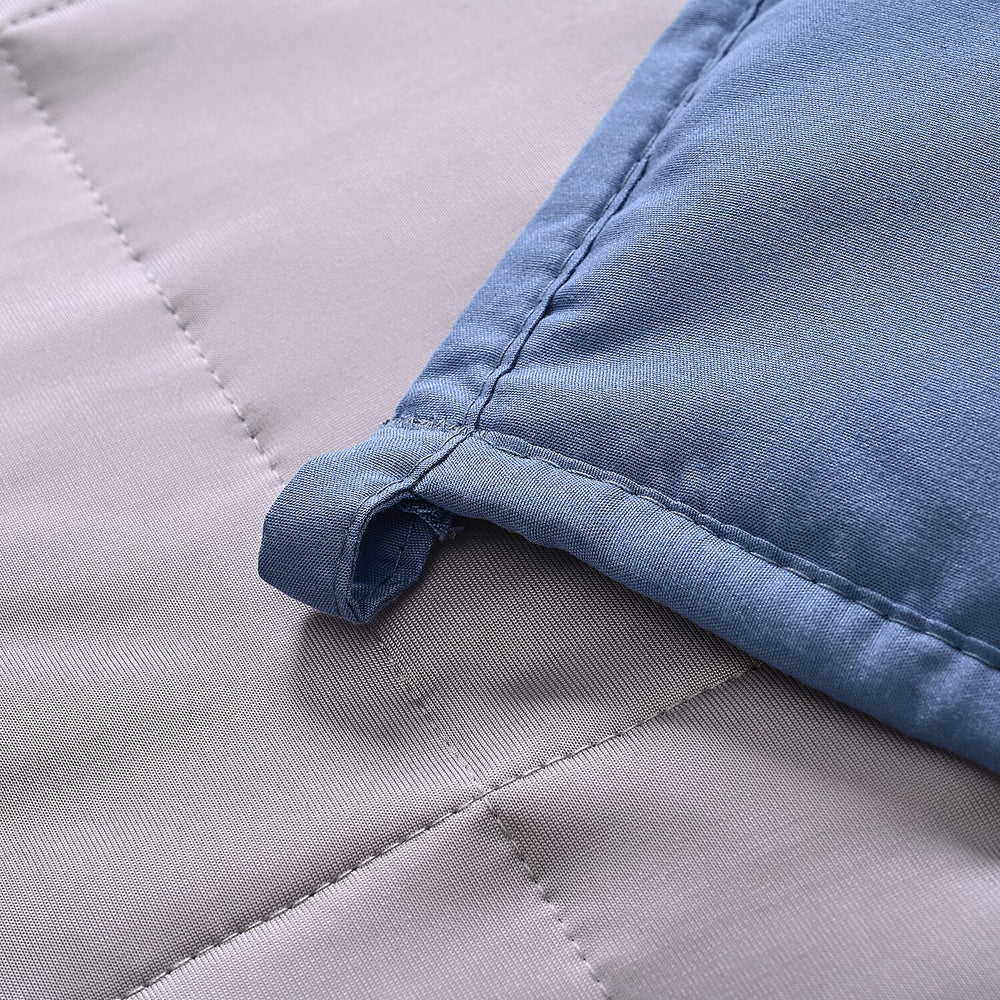 Hush Haven 7-Layer Weighted Reversible Blanket (150x200cm) - Navy - Grey