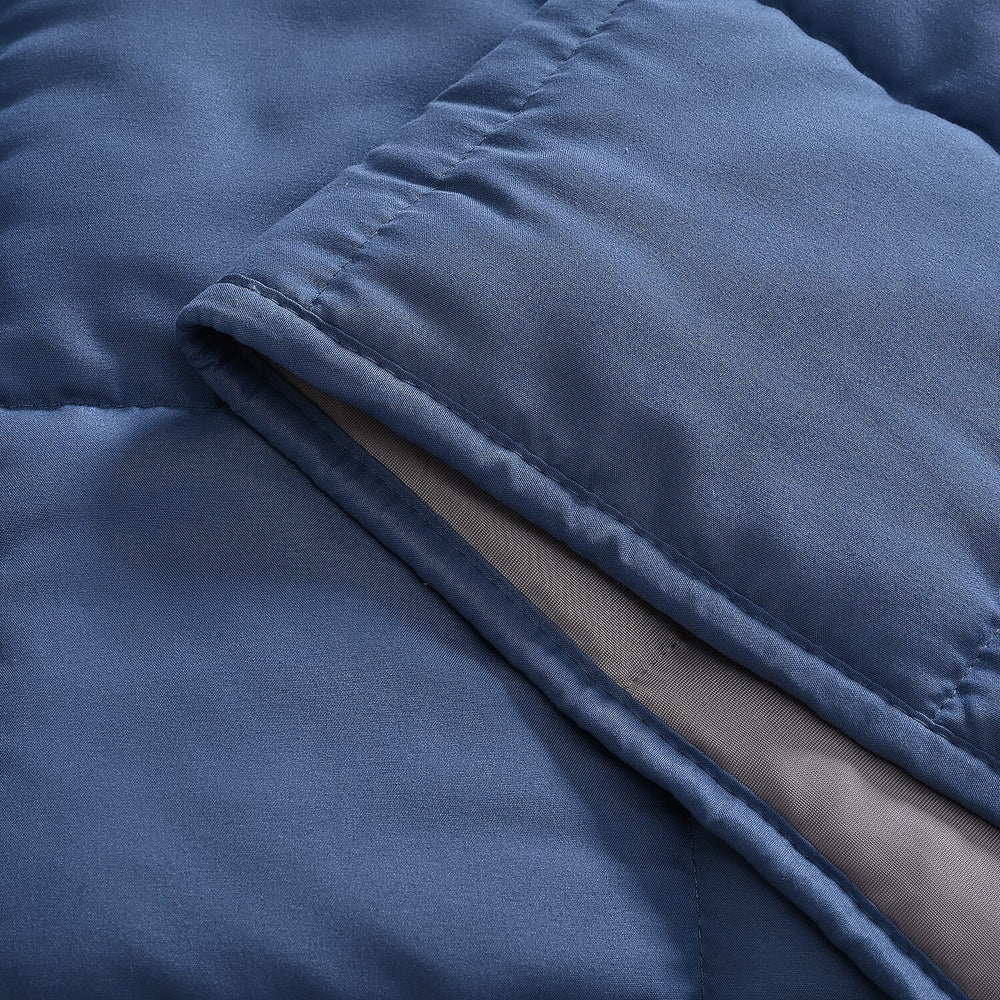 Hush Haven 7-Layer Weighted Reversible Blanket (150x200cm) - Navy - Grey
