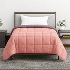 Hush Haven 7-Layer Weighted Reversible Blanket (150x200cm) - Pink - Grey