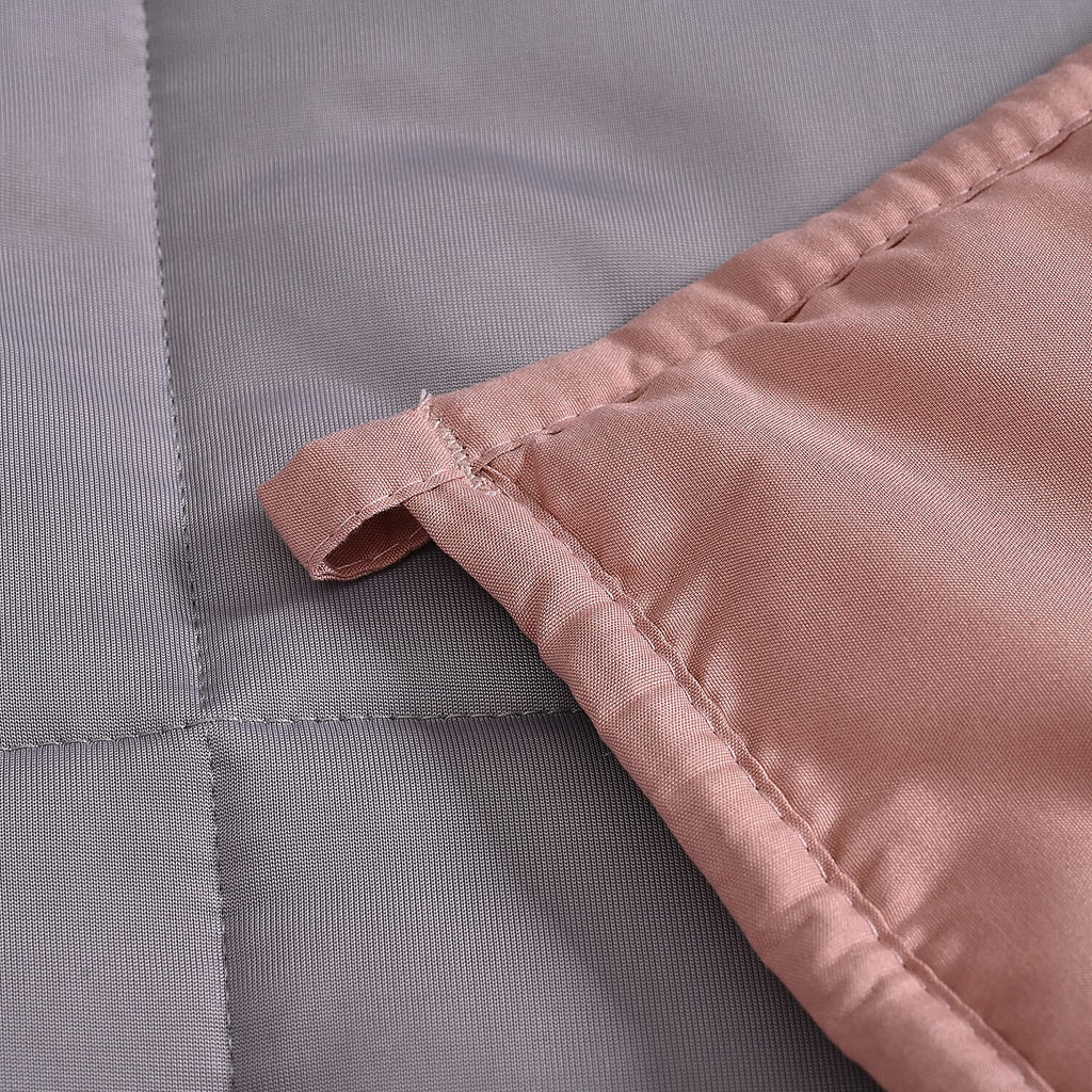 Hush Haven 7-Layer Weighted Reversible Blanket (150x200cm) - Pink - Grey