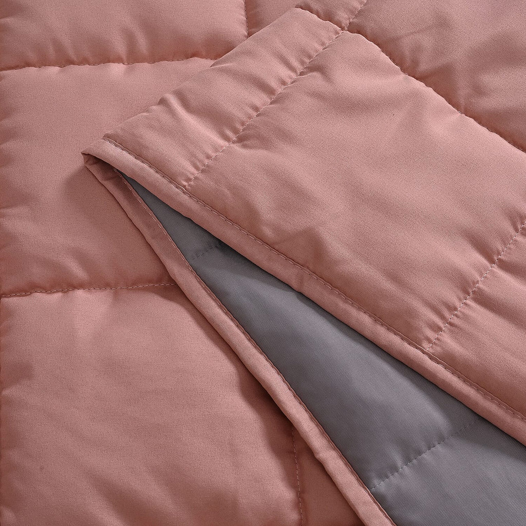 Hush Haven 7-Layer Weighted Reversible Blanket (150x200cm) - Pink - Grey