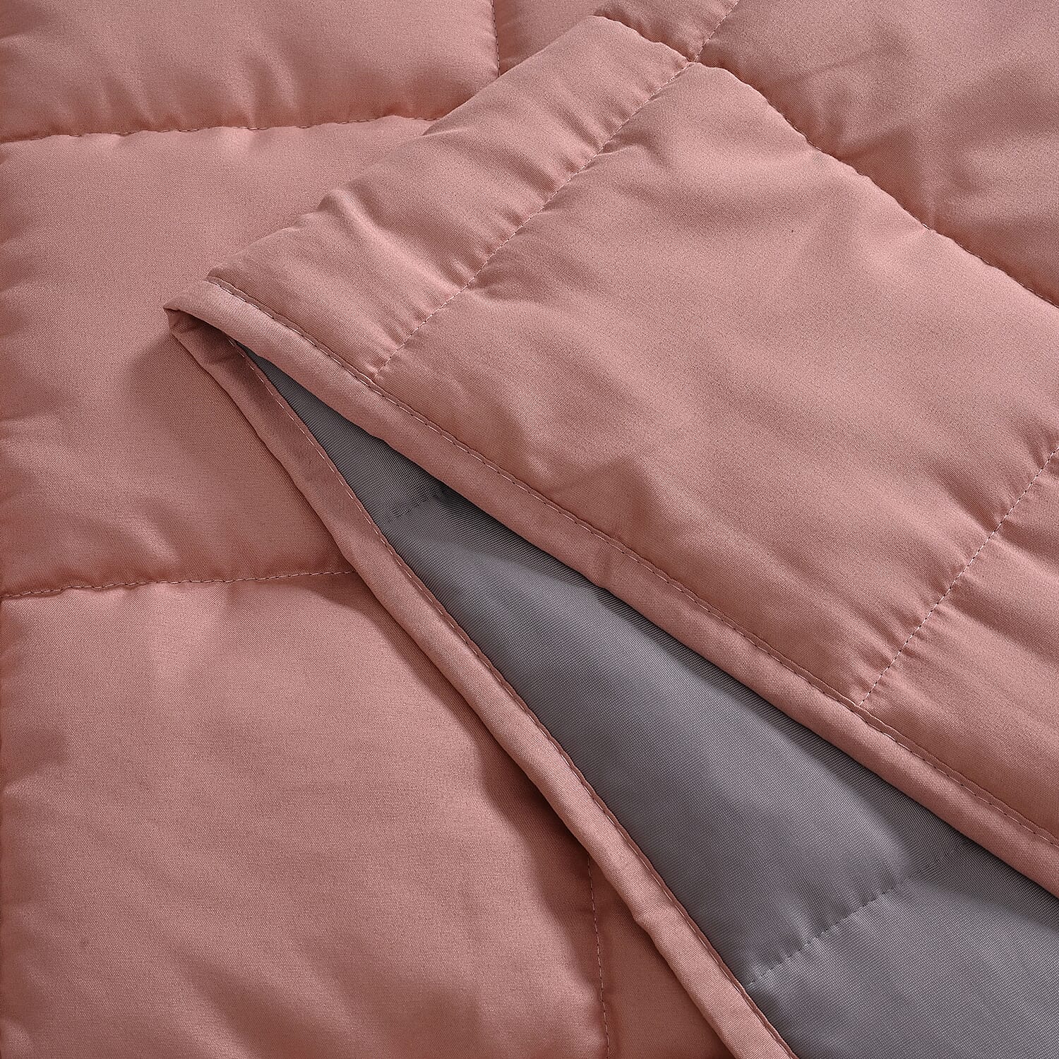 Hush Haven 7-Layer Weighted Reversible Blanket (150x200cm) - Pink - Grey
