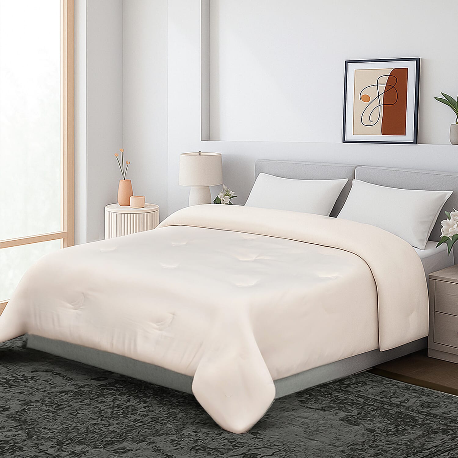 Hush Haven Soybean Fiber Blend Quilt (200x200cm) - Cream
