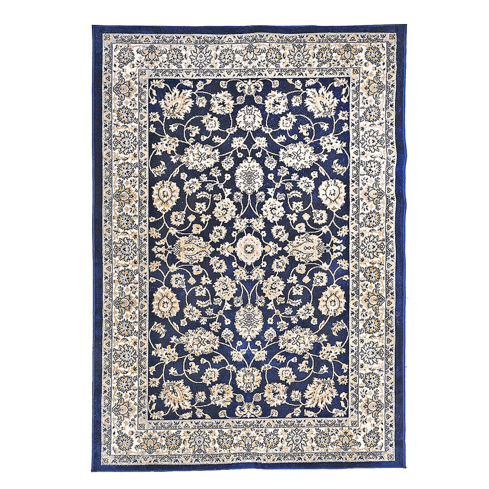 ONE TIME OFFER - Hush Haven Traditional Ornate Pattern Pile Rug (180x120 Cm) - Blue