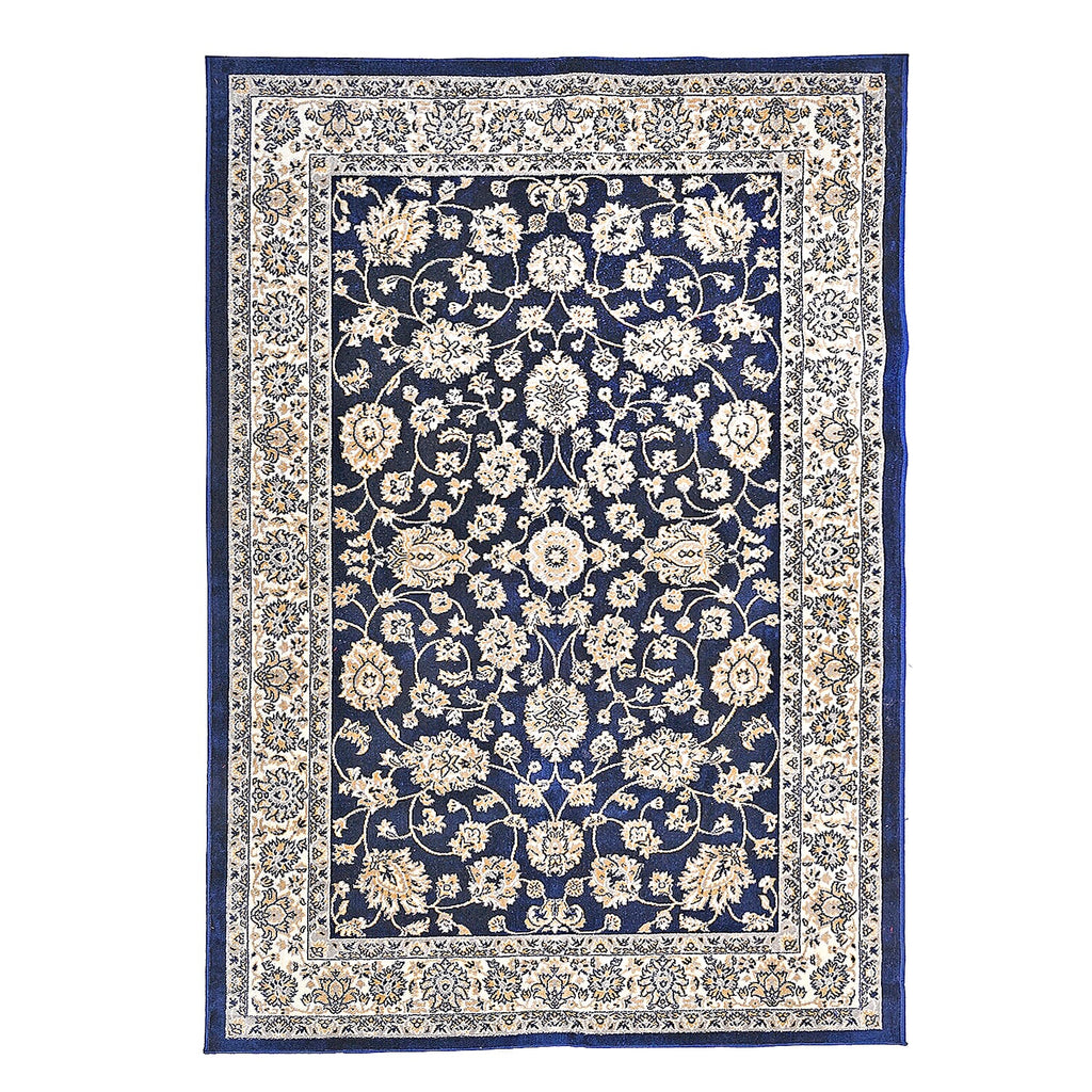 ONE TIME OFFER - Hush Haven Traditional Ornate Pattern Pile Rug (180x120 Cm) - Blue