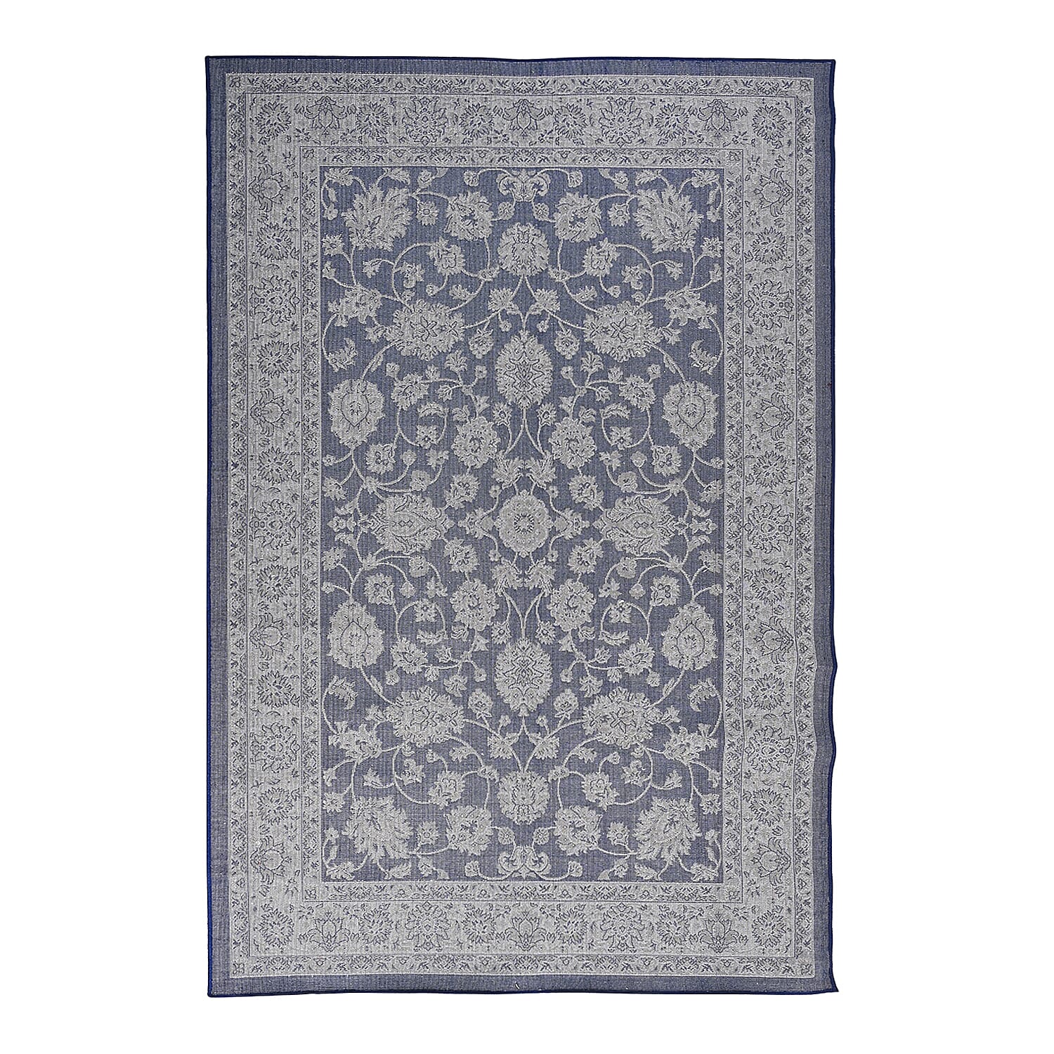ONE TIME OFFER - Hush Haven Traditional Ornate Pattern Pile Rug (180x120 Cm) - Blue