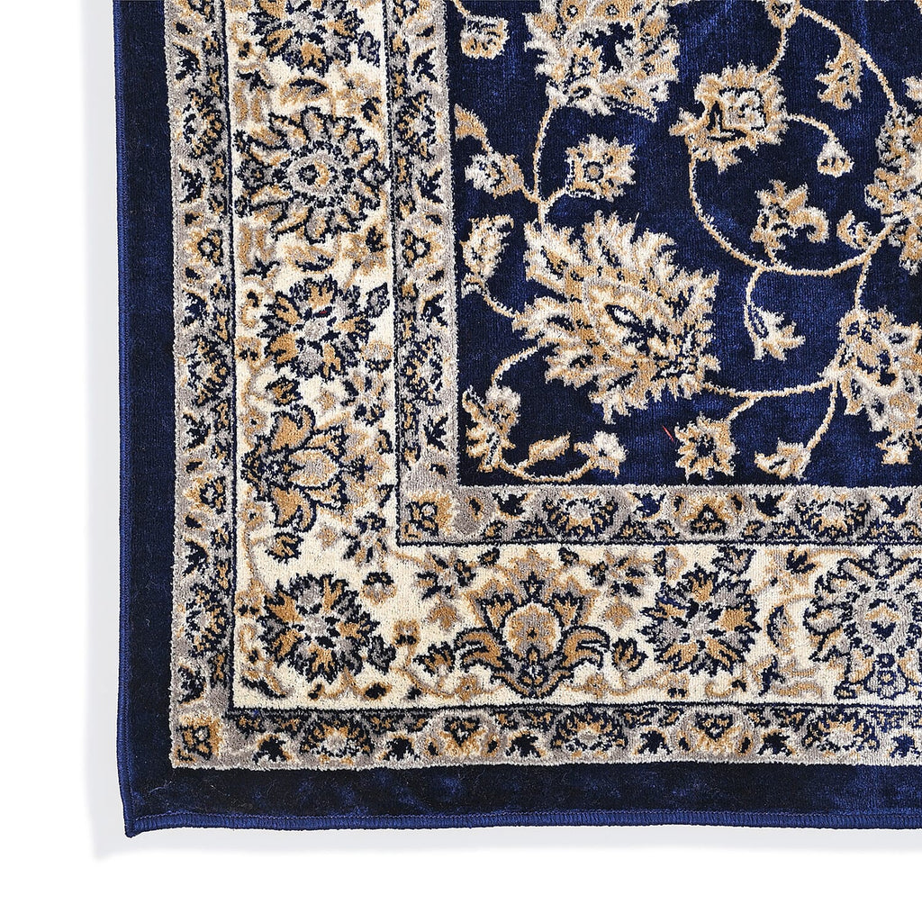 ONE TIME OFFER - Hush Haven Traditional Ornate Pattern Pile Rug (180x120 Cm) - Blue