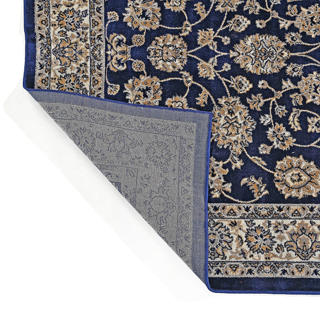 ONE TIME OFFER - Hush Haven Traditional Ornate Pattern Pile Rug (180x120 Cm) - Blue