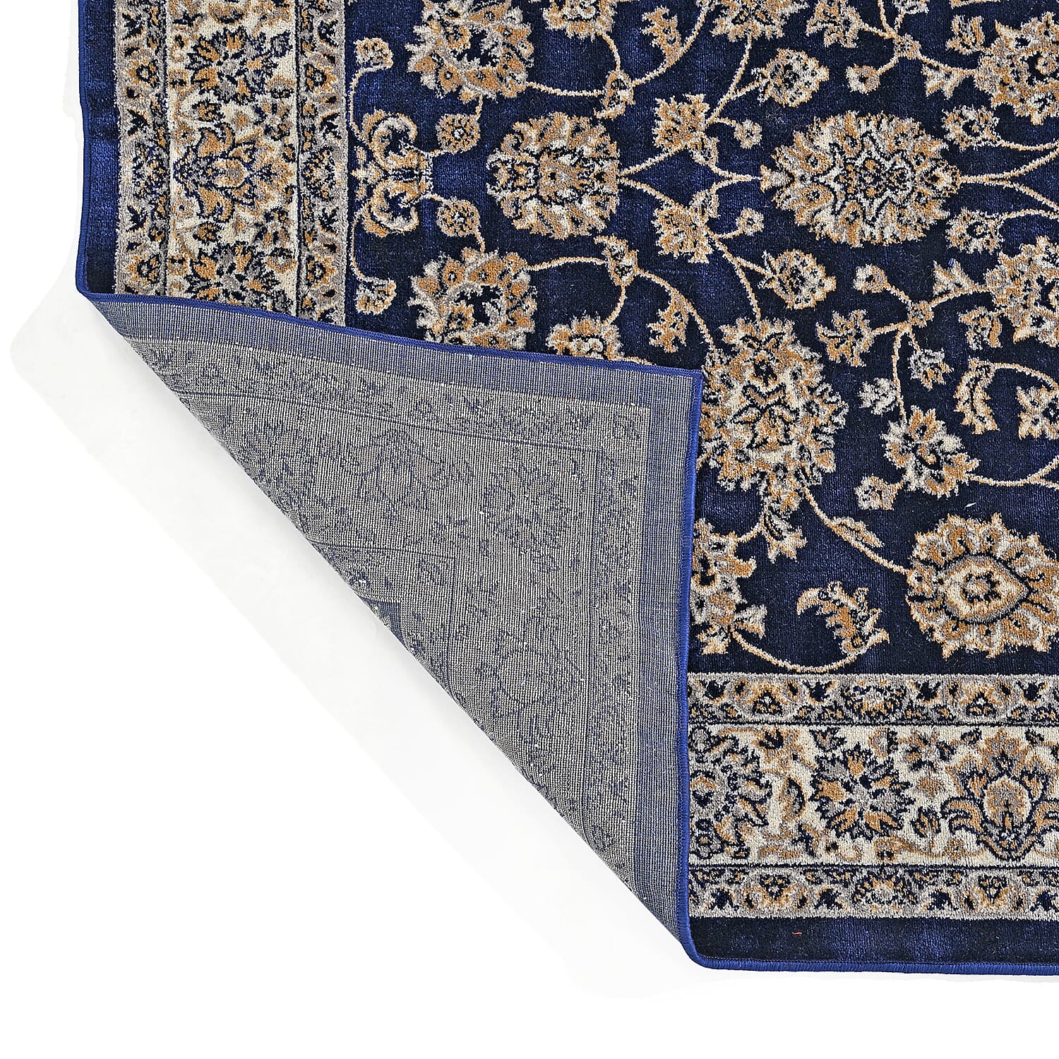 ONE TIME OFFER - Hush Haven Traditional Ornate Pattern Pile Rug (180x120 Cm) - Blue