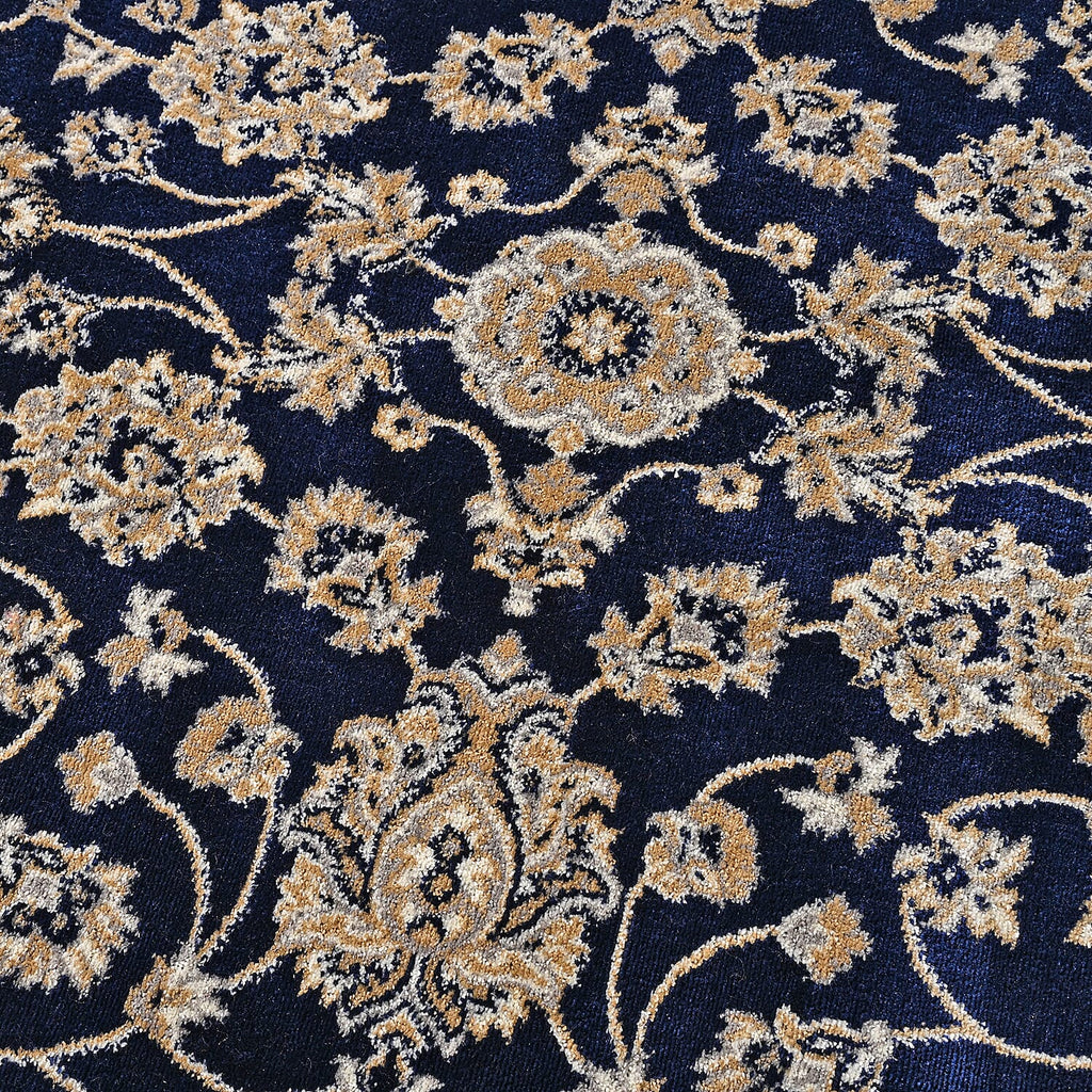 ONE TIME OFFER - Hush Haven Traditional Ornate Pattern Pile Rug (180x120 Cm) - Blue