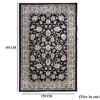 ONE TIME OFFER - Hush Haven Traditional Ornate Pattern Pile Rug (180x120 Cm) - Blue