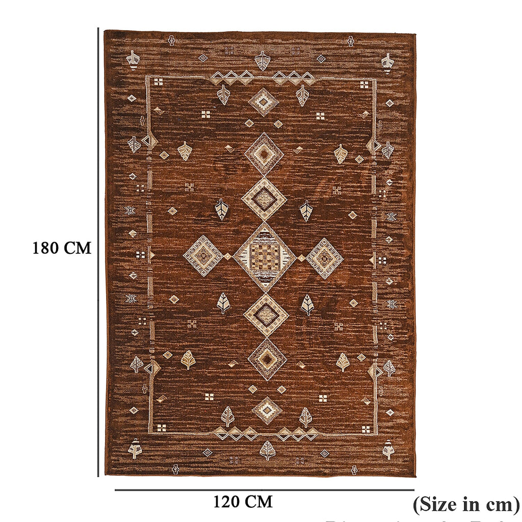 ONE TIME OFFER - Hush Haven Traditional Pattern Pile Rug (180x120 Cm) - Golden