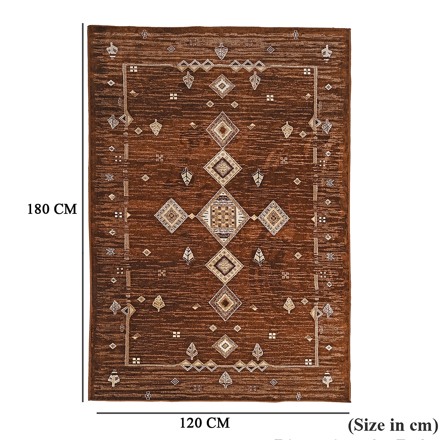 ONE TIME OFFER - Hush Haven Traditional Pattern Pile Rug (180x120 Cm) - Golden