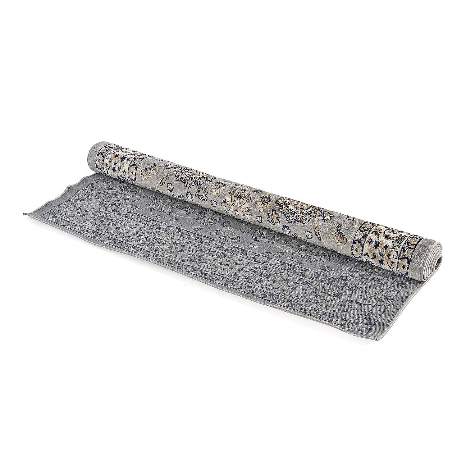 ONE TIME OFFER - Hush Haven Traditional Pattern Pile Rug (180x120 Cm) - Grey