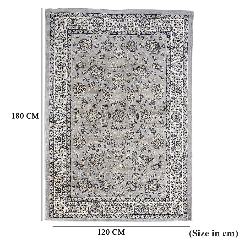 ONE TIME OFFER - Hush Haven Traditional Pattern Pile Rug (180x120 Cm) - Grey