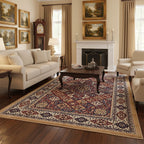 ONE TIME OFFER - Hush Haven Traditional Pattern Pile Rug (180x120 Cm) - Red