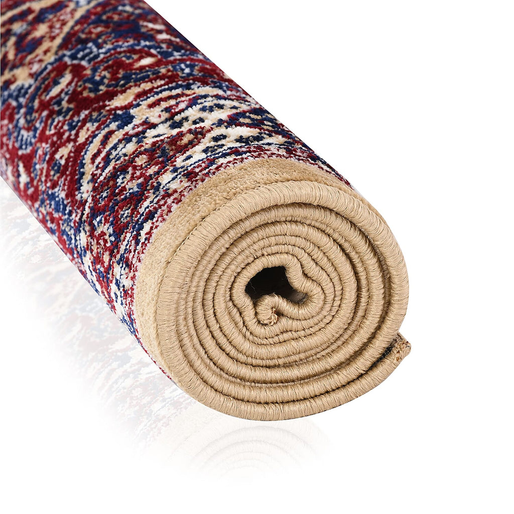ONE TIME OFFER - Hush Haven Traditional Pattern Pile Rug (180x120 Cm) - Red