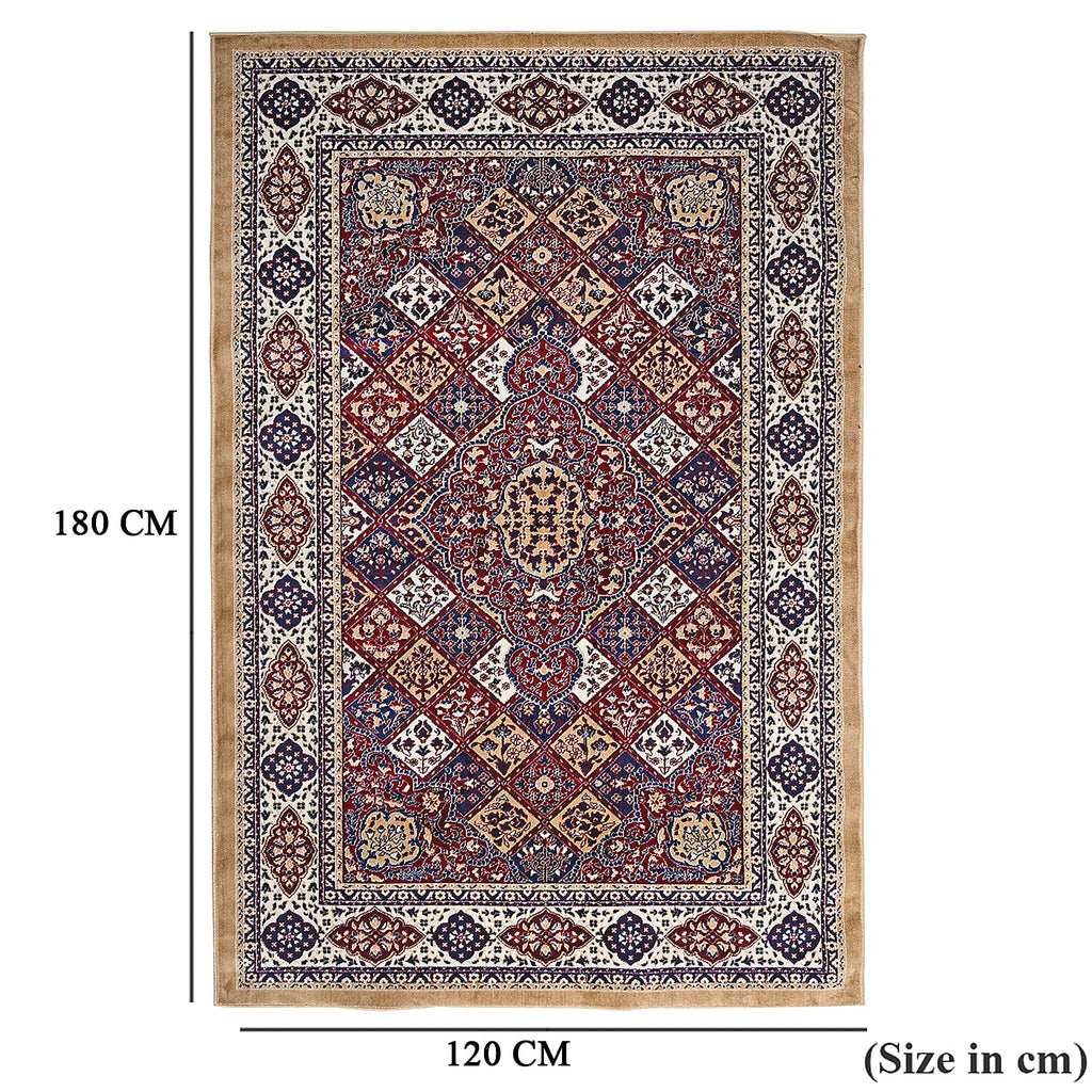 ONE TIME OFFER - Hush Haven Traditional Pattern Pile Rug (180x120 Cm) - Red