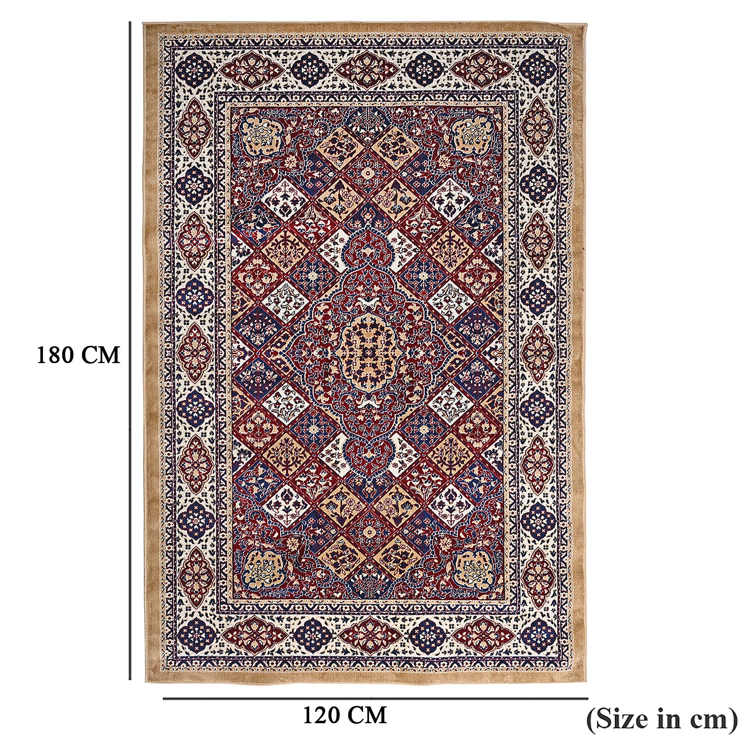 ONE TIME OFFER - Hush Haven Traditional Pattern Pile Rug (180x120 Cm) - Red