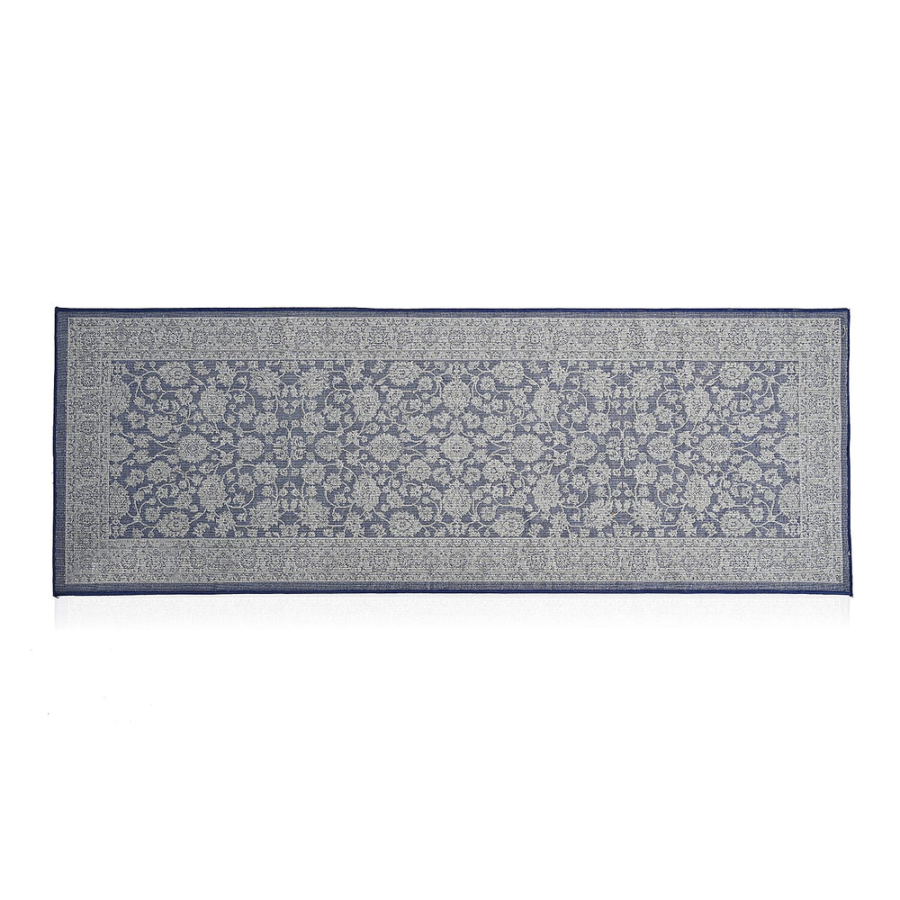Hush Haven Patterned Rug and Door Mat (Size 66x1 cm) - Blue