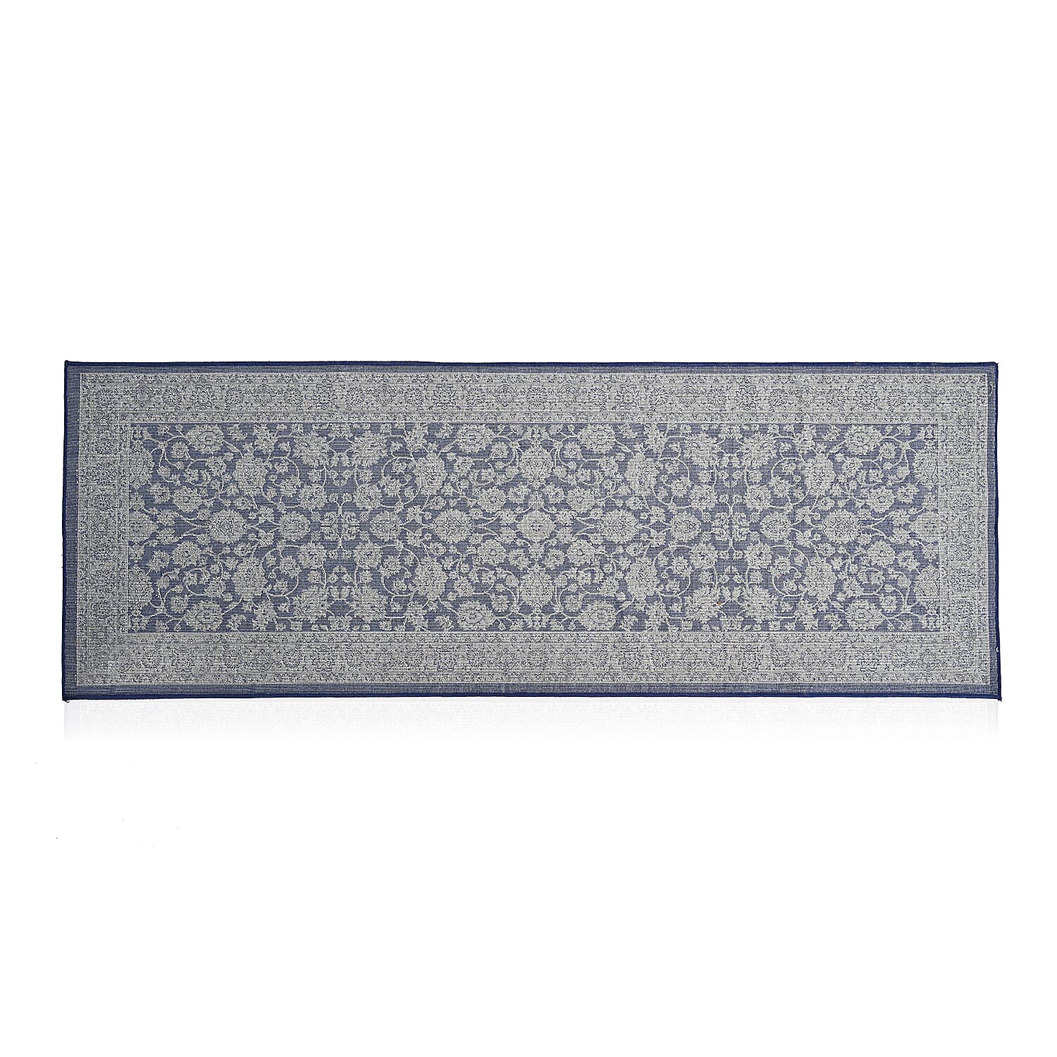Hush Haven Patterned Rug and Door Mat (Size 66x1 cm) - Blue