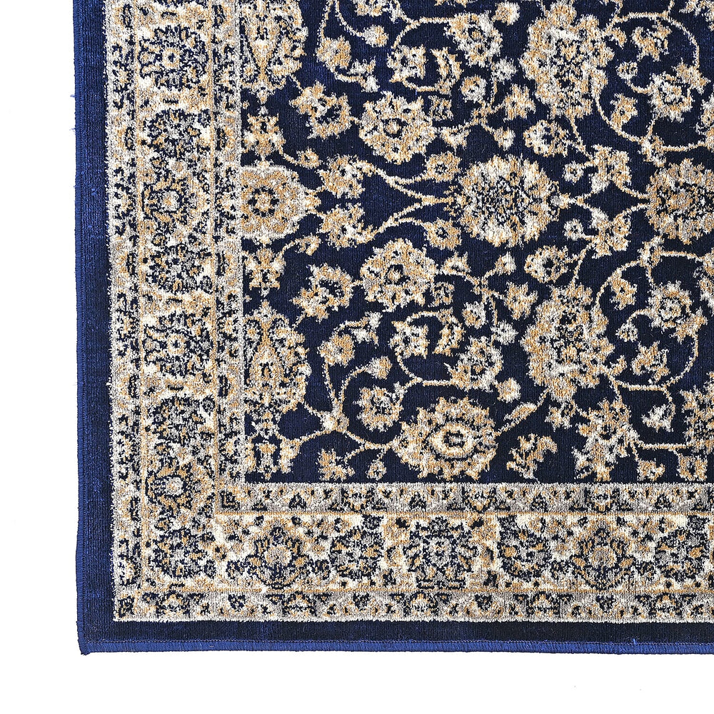 Hush Haven Patterned Rug and Door Mat (Size 66x1 cm) - Blue