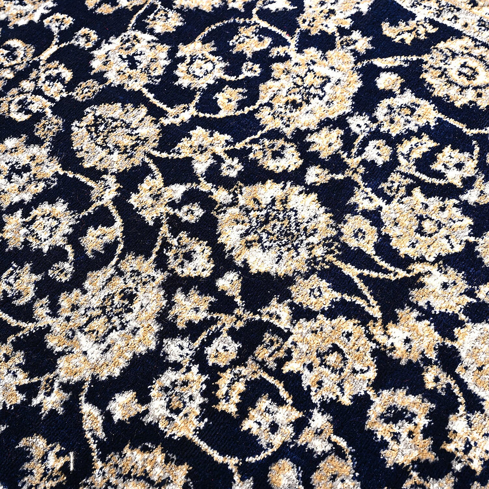 Hush Haven Patterned Rug and Door Mat (Size 66x1 cm) - Blue