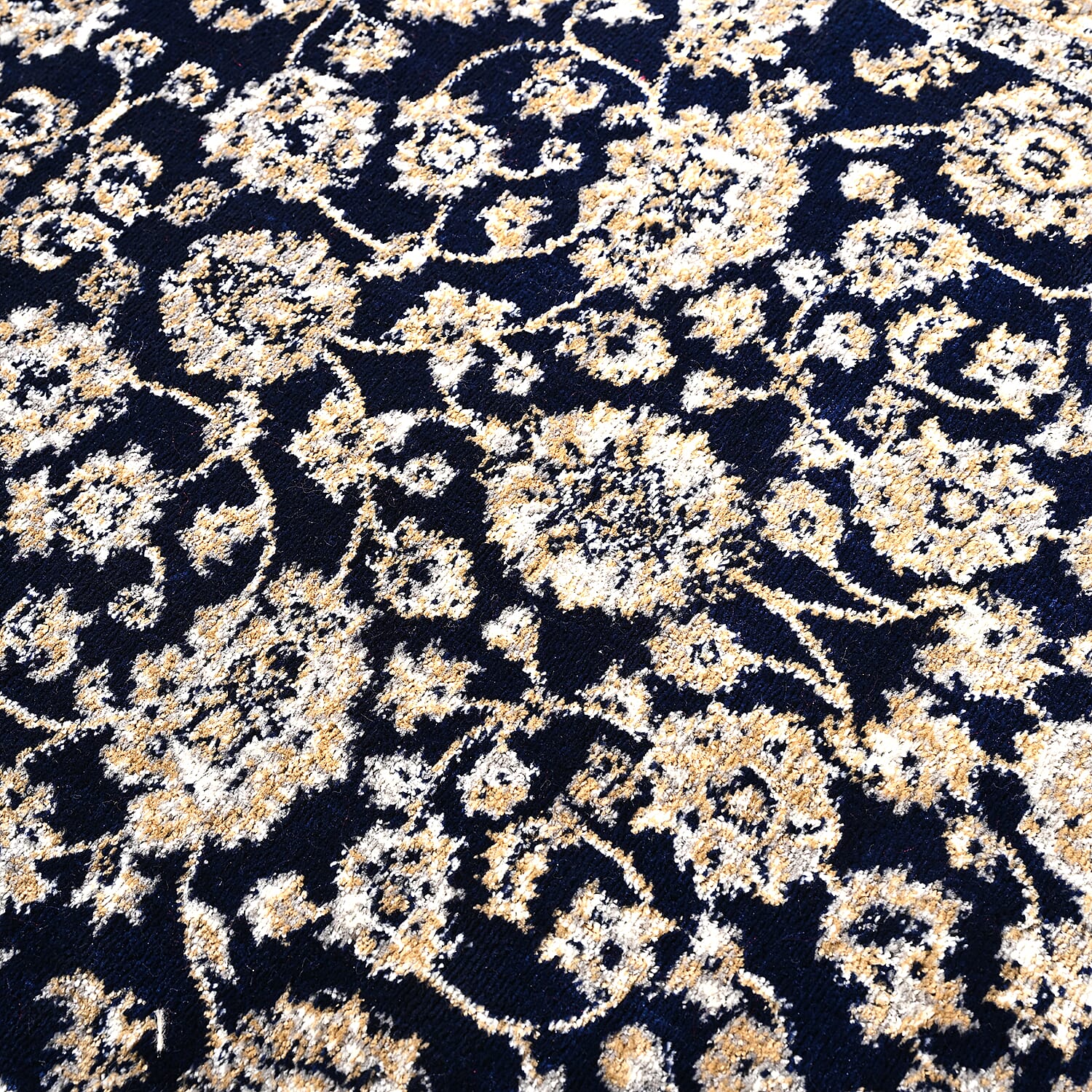 Hush Haven Patterned Rug and Door Mat (Size 66x1 cm) - Blue