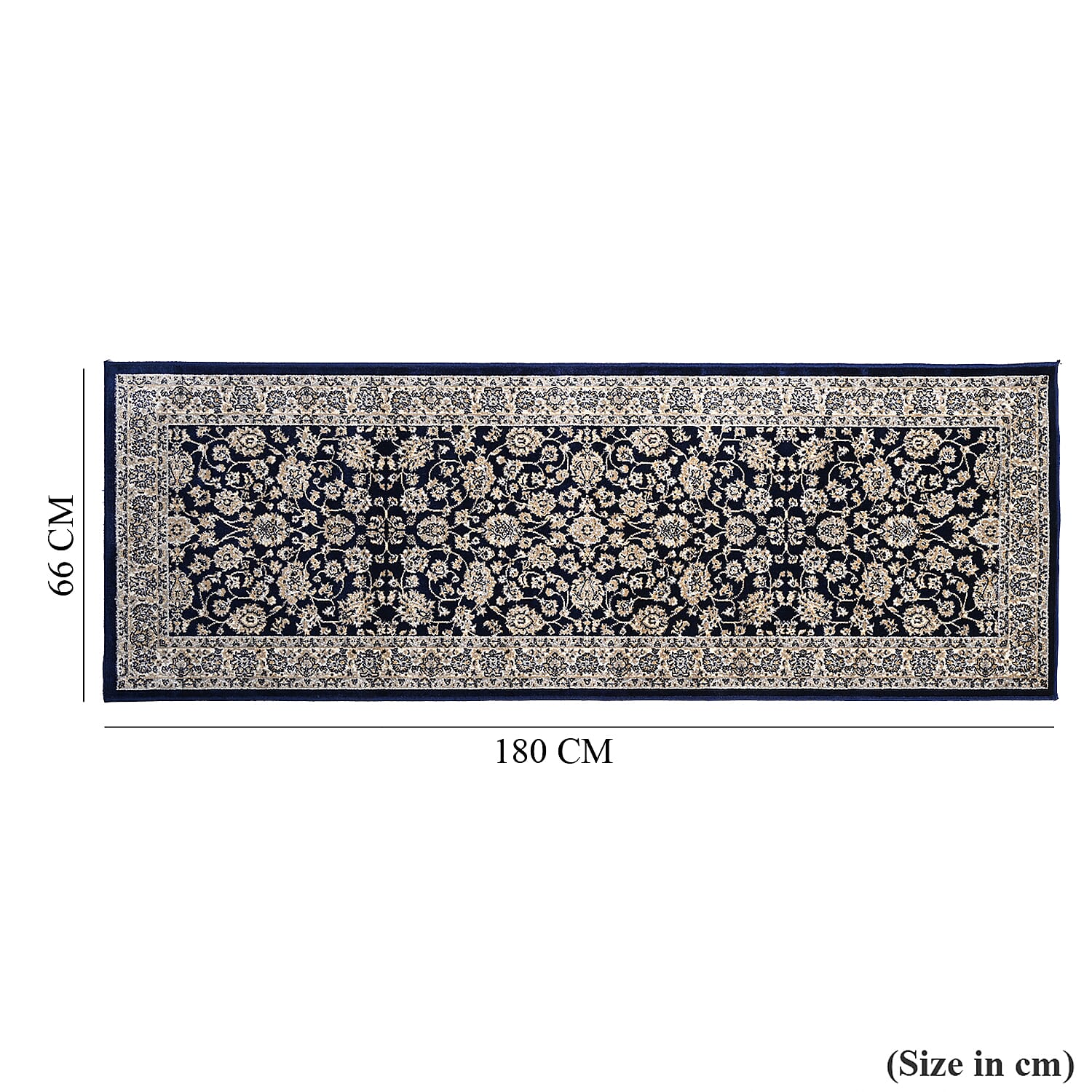 Hush Haven Patterned Rug and Door Mat (Size 66x1 cm) - Blue