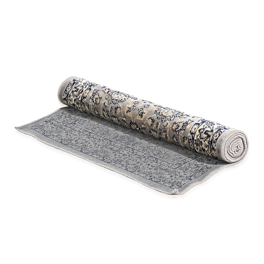Hush Haven Patterned Rug and Door Mat (Size 66x1 cm) - Grey