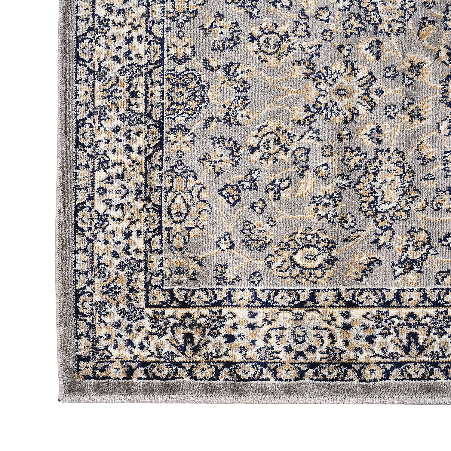 Hush Haven Patterned Rug and Door Mat (Size 66x1 cm) - Grey