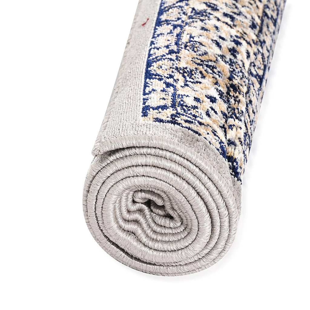 Hush Haven Patterned Rug and Door Mat (Size 66x1 cm) - Grey