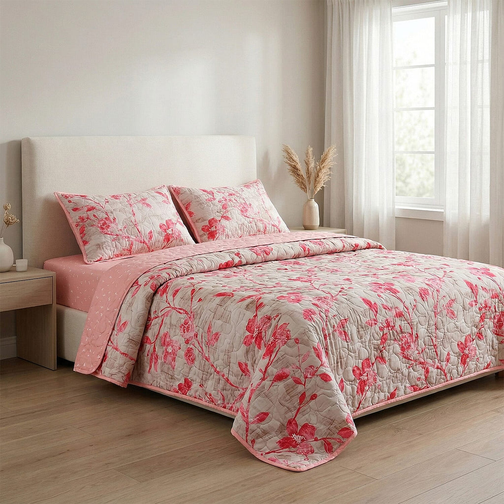 Hush Haven Printed Comforter and Duvet (Size 200x1 cm) - Pink