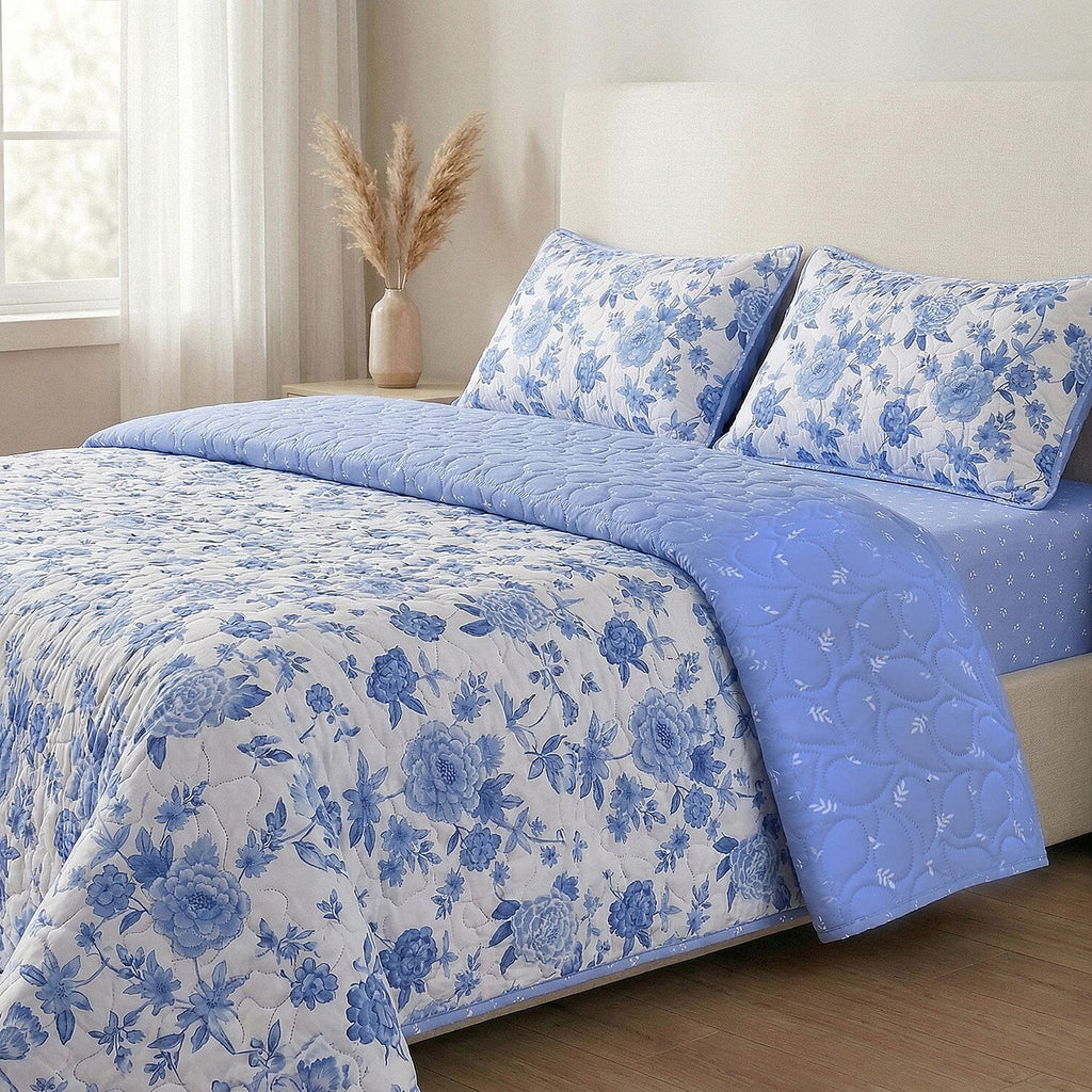 Hush Haven Printed Comforter and Duvet (Size 225x1 cm) - Blue