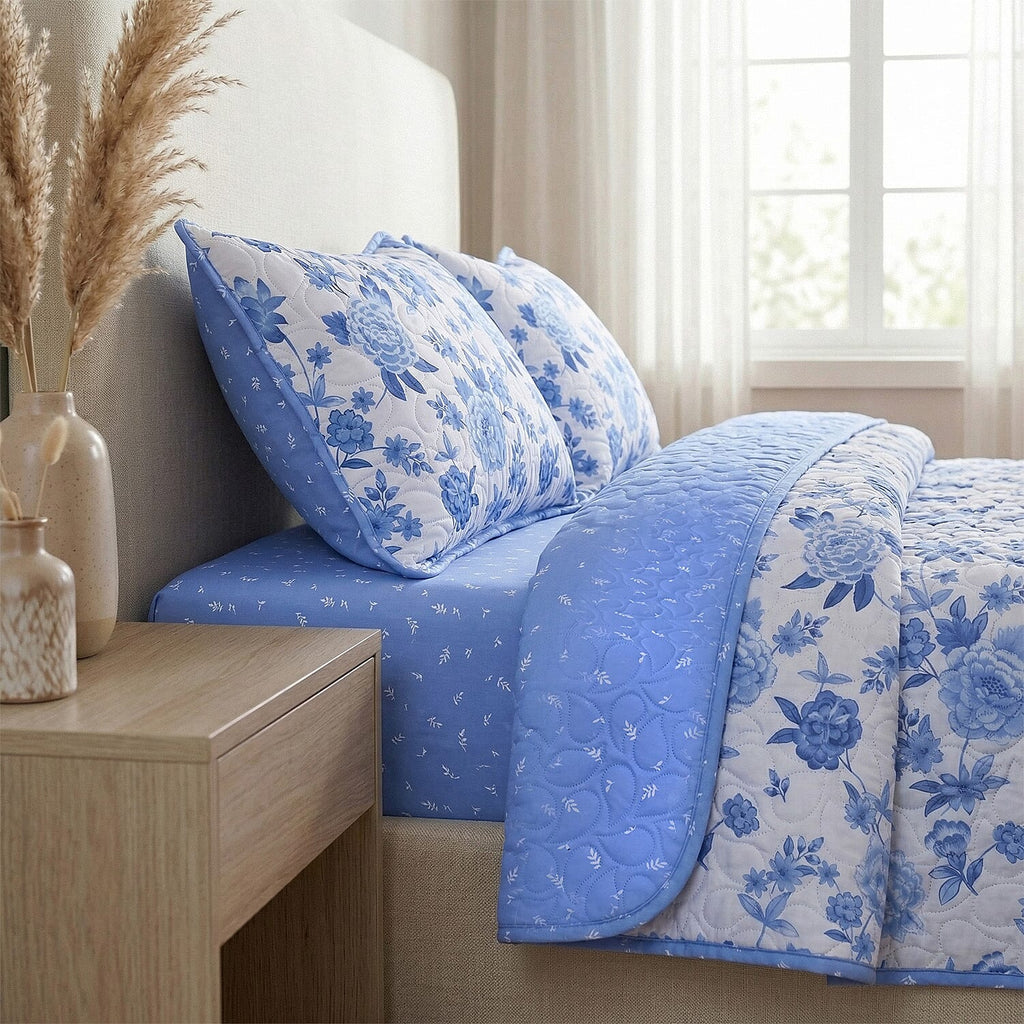 Hush Haven Printed Comforter and Duvet (Size 225x1 cm) - Blue