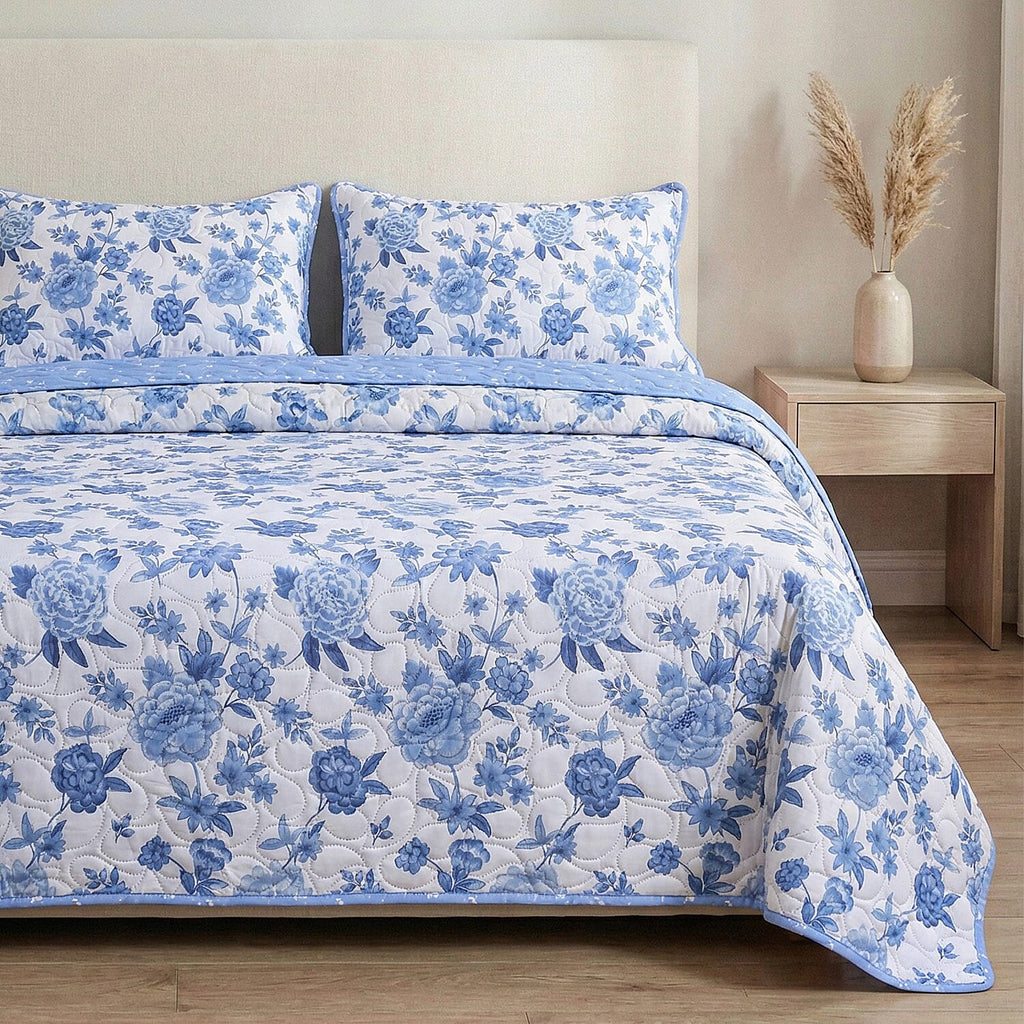 Hush Haven Printed Comforter and Duvet (Size 225x1 cm) - Blue