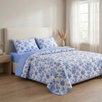 Hush Haven Printed Comforter and Duvet (Size 225x1 cm) - Blue