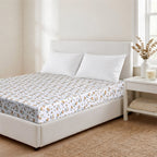 Hush Haven 6-Piece Floral Digital Print Duvet Set - inc. Reversible Quilt Cover, Fitted Sheet, 2 Housewife Pillowcases and 2 Oxford Pillowcases (200 x 200cm) - White - Porange