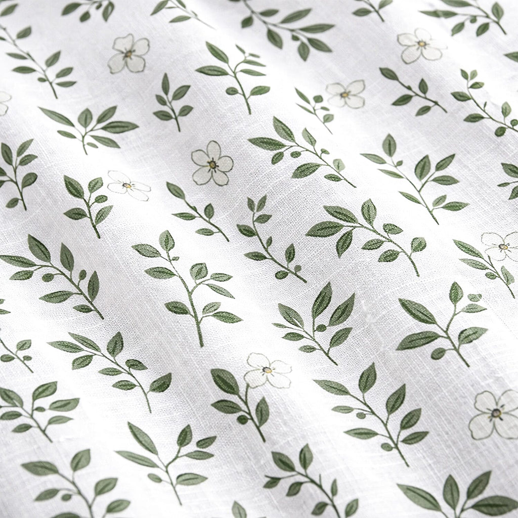Hush Haven 6-Piece Floral Digital Print Duvet Set - inc. Reversible Quilt Cover, Fitted Sheet, 2 Housewife Pillowcases and 2 Oxford Pillowcases (225 x 220cm) - Green - White