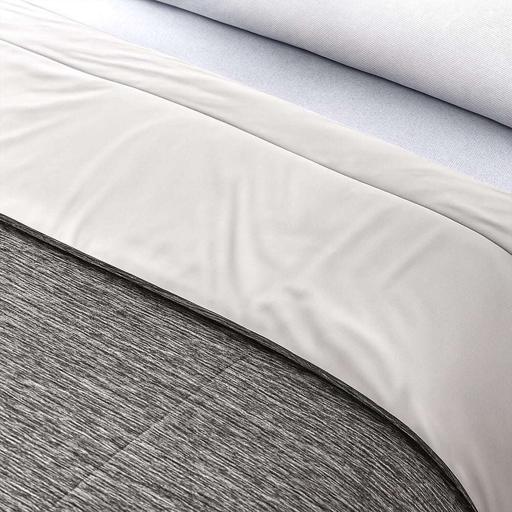 Hush Haven Reversible Two-Tone Patterned Ultra-Cooling Quilt (Size 229X173cm) - Grey
