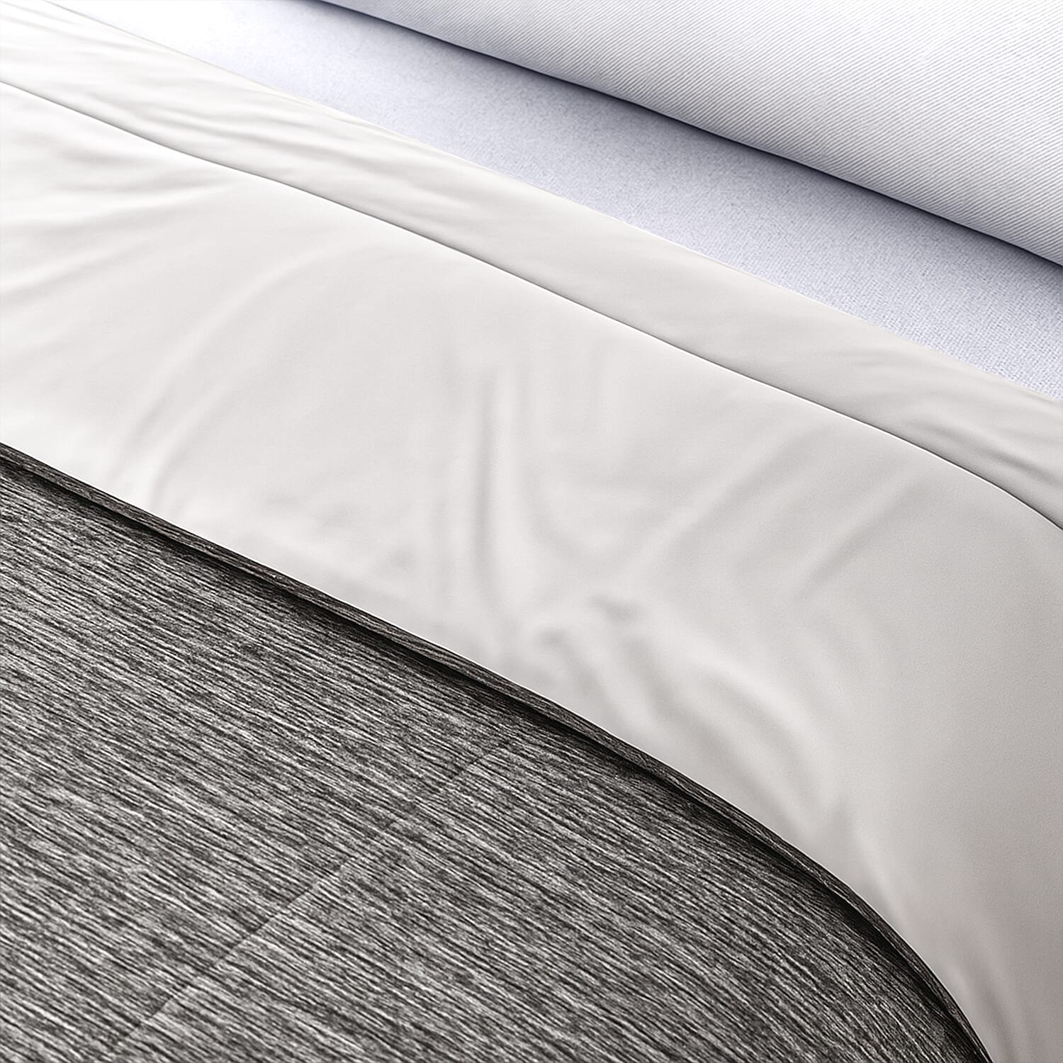 Hush Haven Reversible Two-Tone Patterned Ultra-Cooling Quilt (Size 229X173cm) - Grey